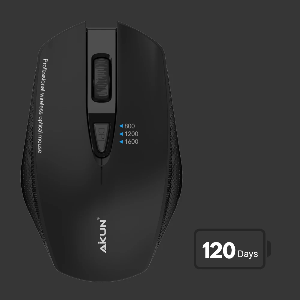 MX37 2.4ghz Wireless Mouse 1600dpi, 6 Buttons, Comfortable Either Handed Mouse,