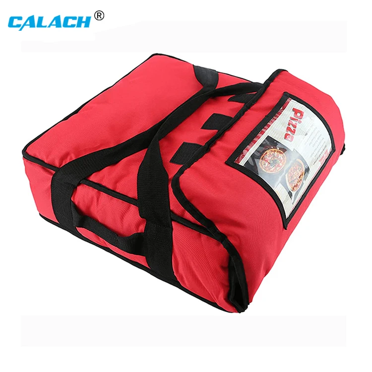 Calach Manufacturer Wholesale Thermal Insulated Food Delivery Custom Red Pizza Bag