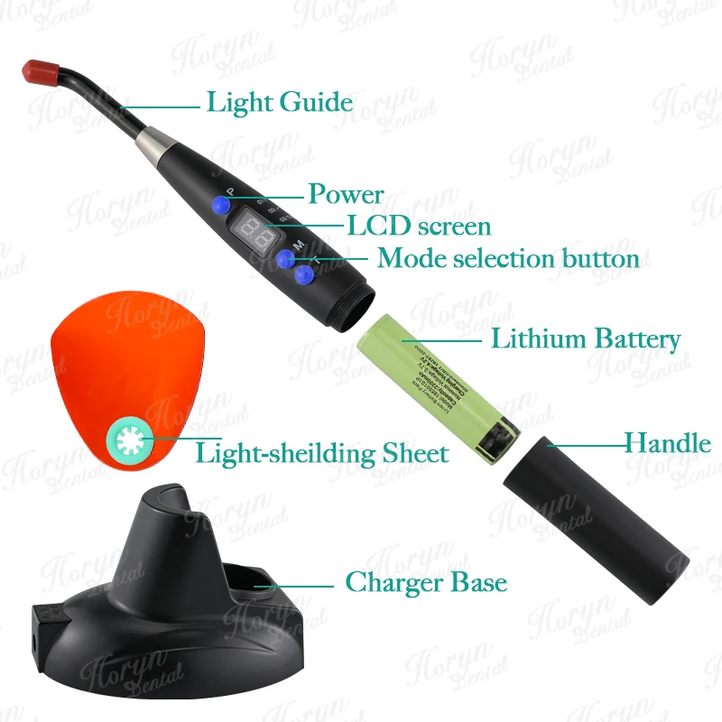 High Power Cordless Rainbow LED Dental Curing Light Composite Light Cure Unit Price