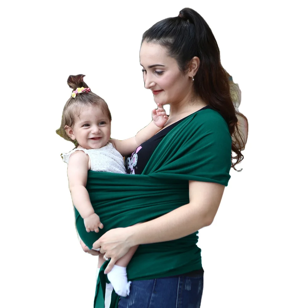 
2021 customizable baby wrap carrier stretchy cotton fabric infant newborns baby sling wrap 
