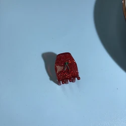 Ins beauty mini plastic acrylic sparkle glitter hair claws clip with letters and cherry crystal sweet hair accessories