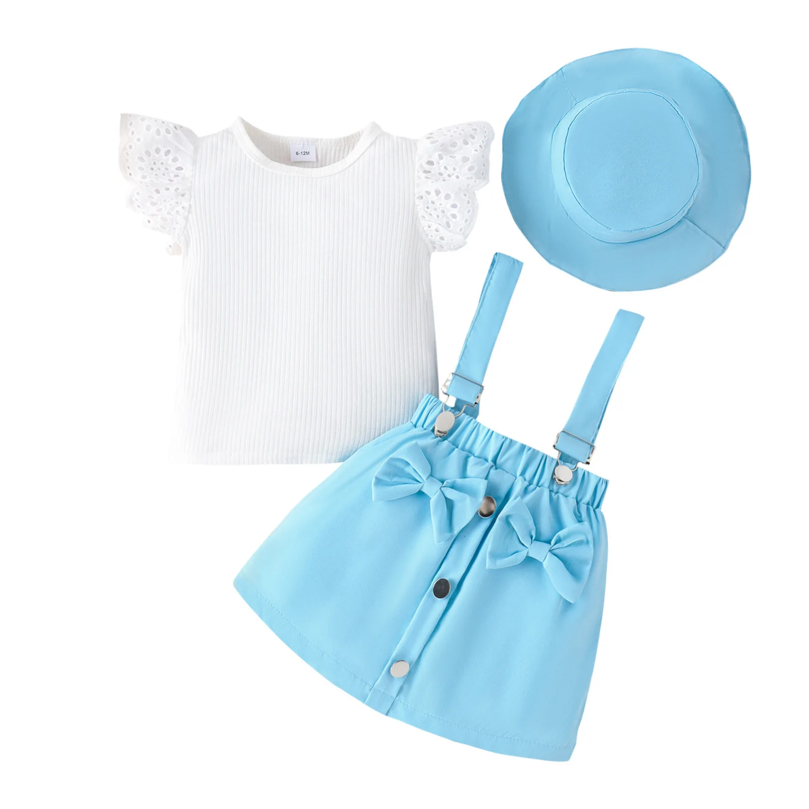 2025 Fashion Children Baby Girl Skirt Suit Short Sleeve Lace T-shirt Two-piece Short Sleeve Dress Casual Clothing