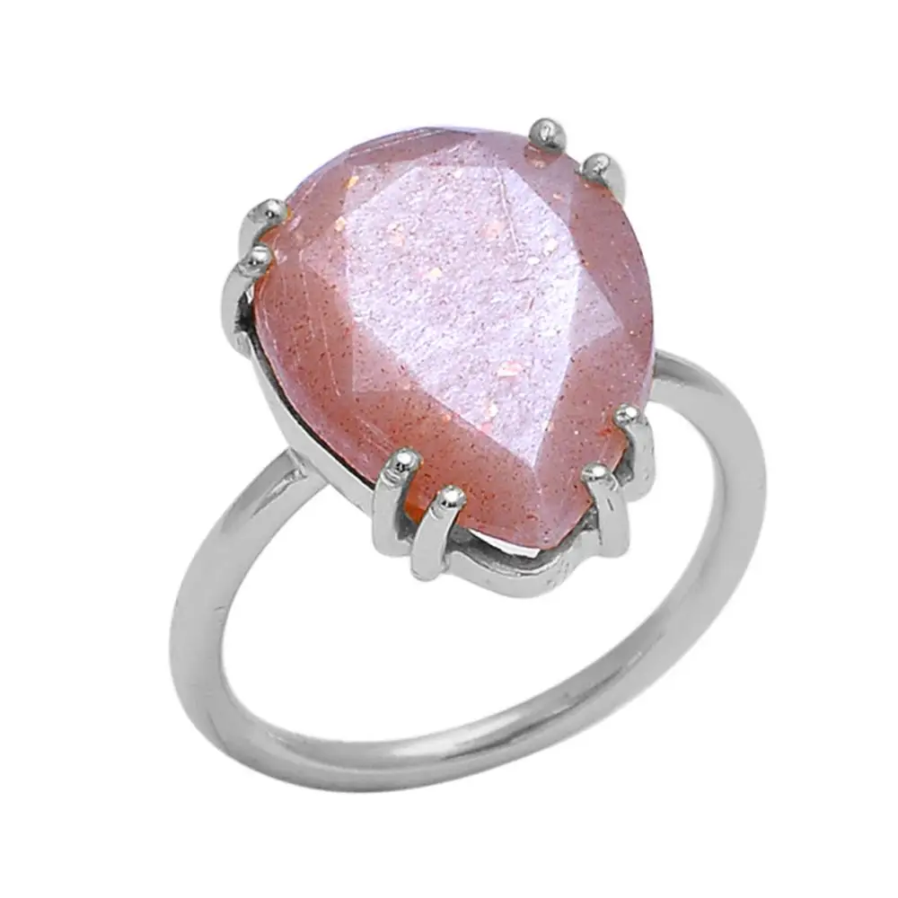 Classic Natural Rainbow Moonstone 925 Sterling Silver Boho Ring Custom Handmade Statement Rings Women Men Jewelry Wholesaler