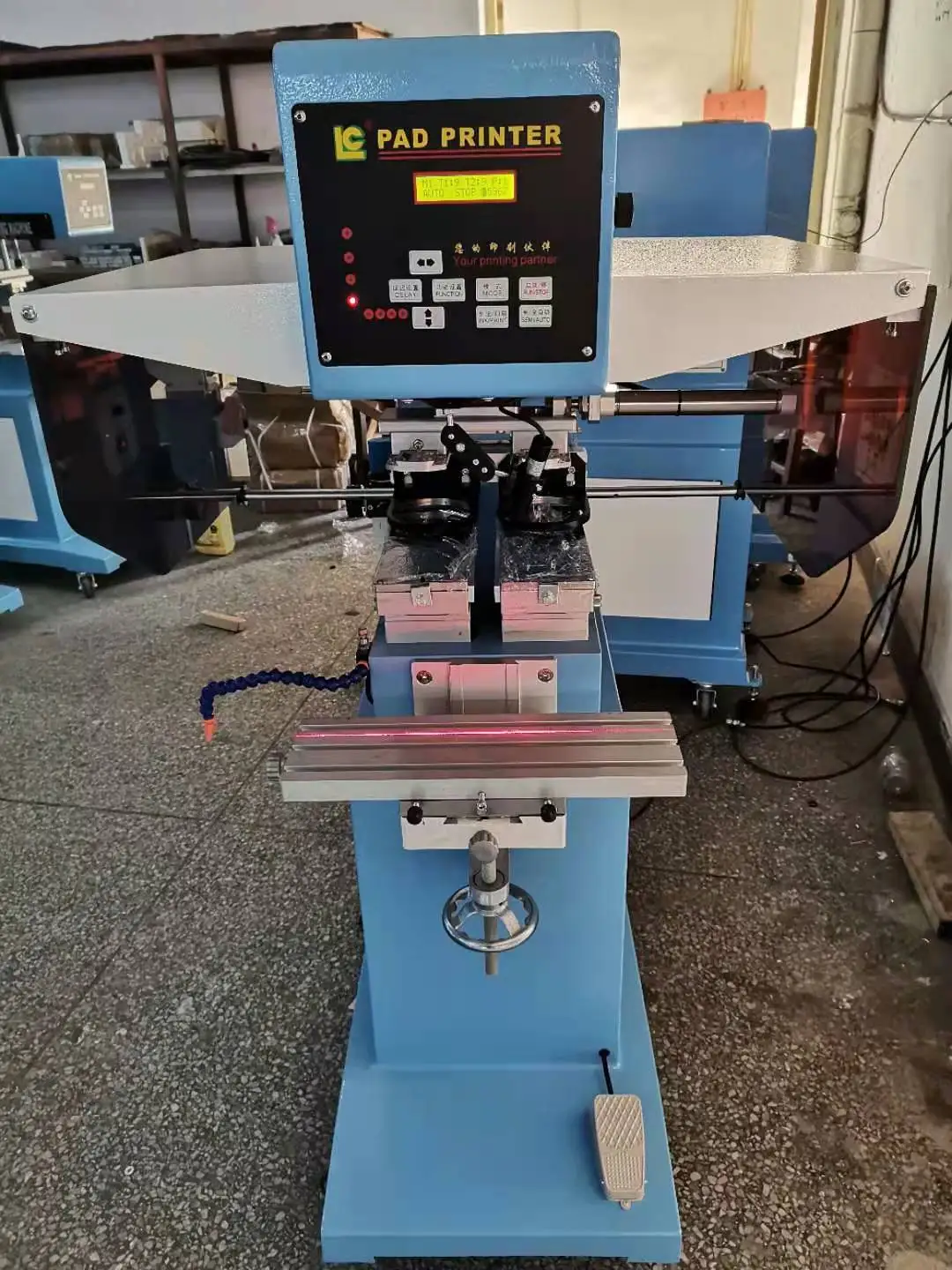 2-color neck label tampo printer pad printing machine for clothes stand