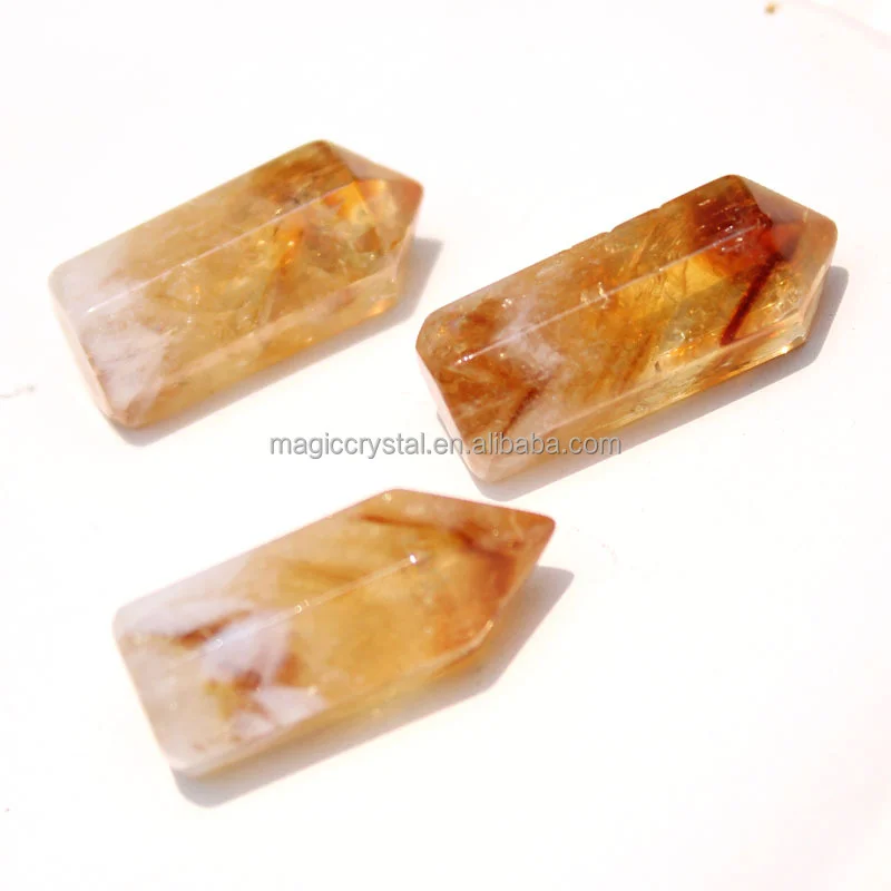 Wholesale Price Mini Crystal Wand Natural Brazil Citrine Quartz Crystal Point For Pendant