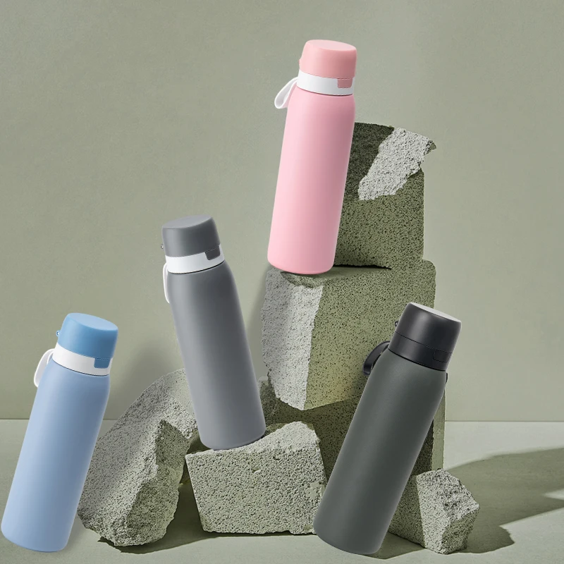 Factory Price 304 Stainless Steel Portable Outdoor Hiking Camping Drinking Self Filtering Activated Carbon Filtered Water Bottle