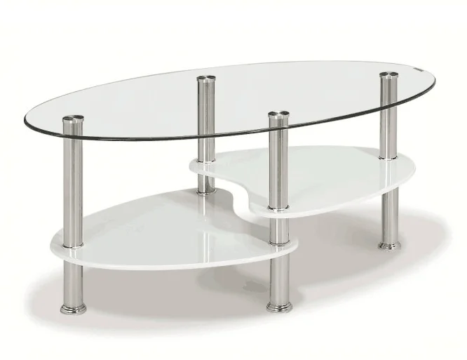 modern fashion tempered transparent center glass coffee table living room side clear glass table tea table