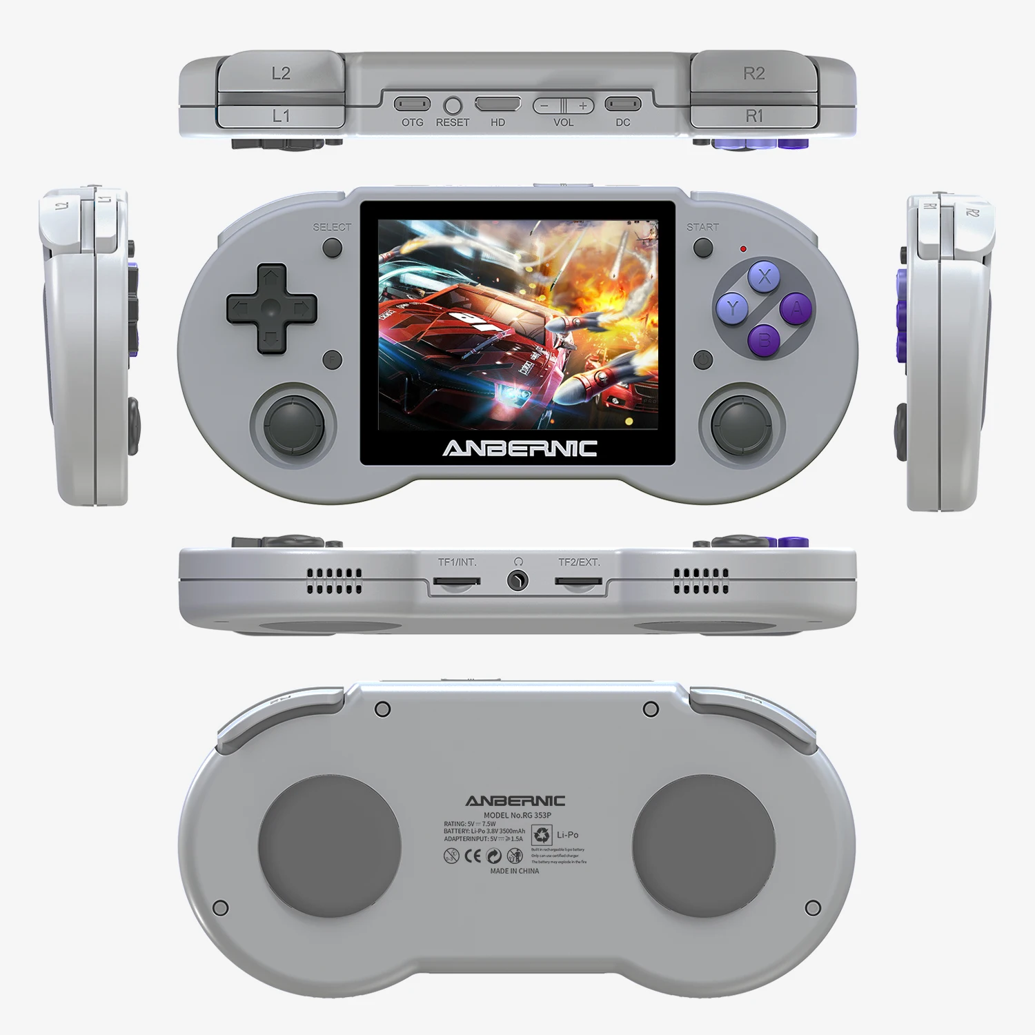 RG353P Handheld Game Players 3.5 Inch Multi-touch Screen Android Linux System SD Card Video Game Console