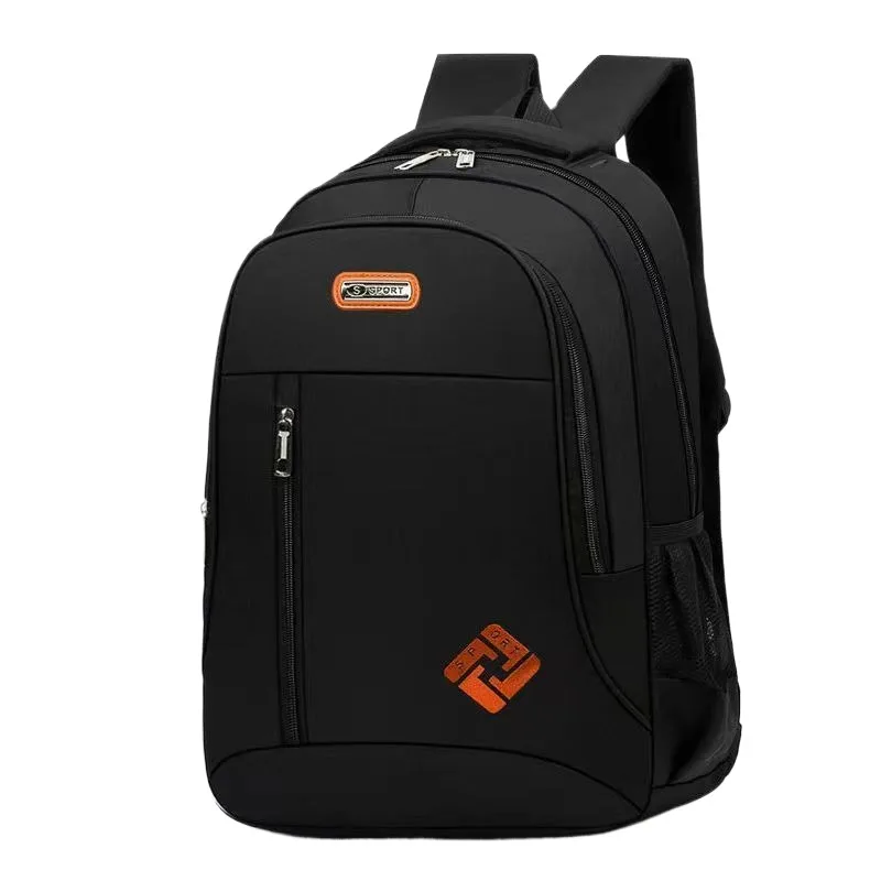 Black Nylon Custom Logo Kid School Bags Large Capacity Waterproof School Travel Backpacks Business Laptop backpacks