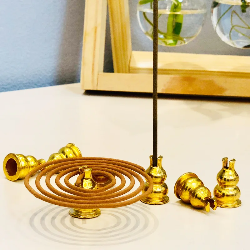 Hot Sale strict structure alloy gourd incense stick holder brass incense holder