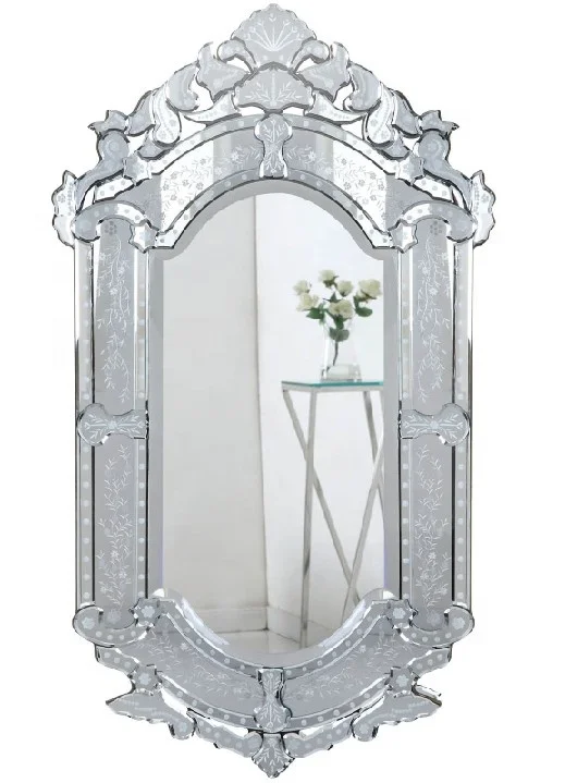 
Hot Selling Modern Handmade design flower mirror with beveling Venetian Style Decorative Wall Mirrors 