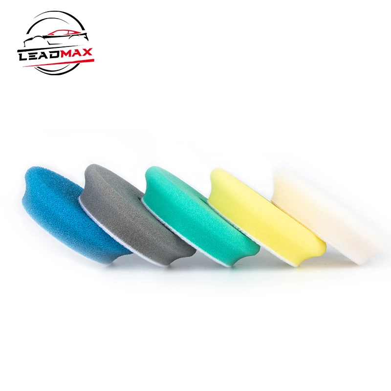 Wholesale Factory LEADMAX Rotary Machine 6 Inch DA Foam Car Polishing Buffing Pad Polisher Polybag Sponge Wave Accepted