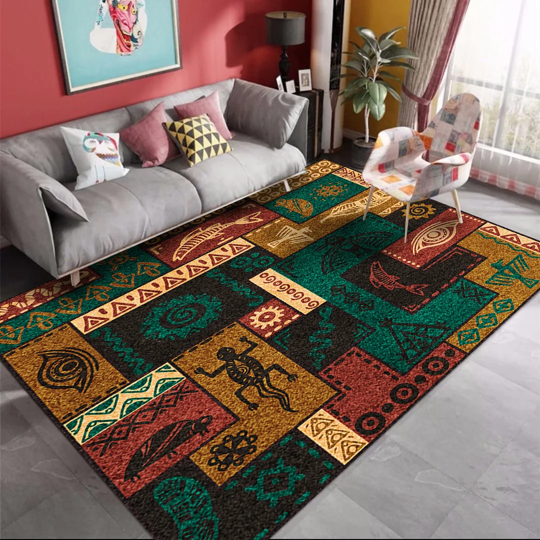 Custom Boho Printed Carpets Flooring Turkish Carpet Outdoor Carpet Tiles For Living Room