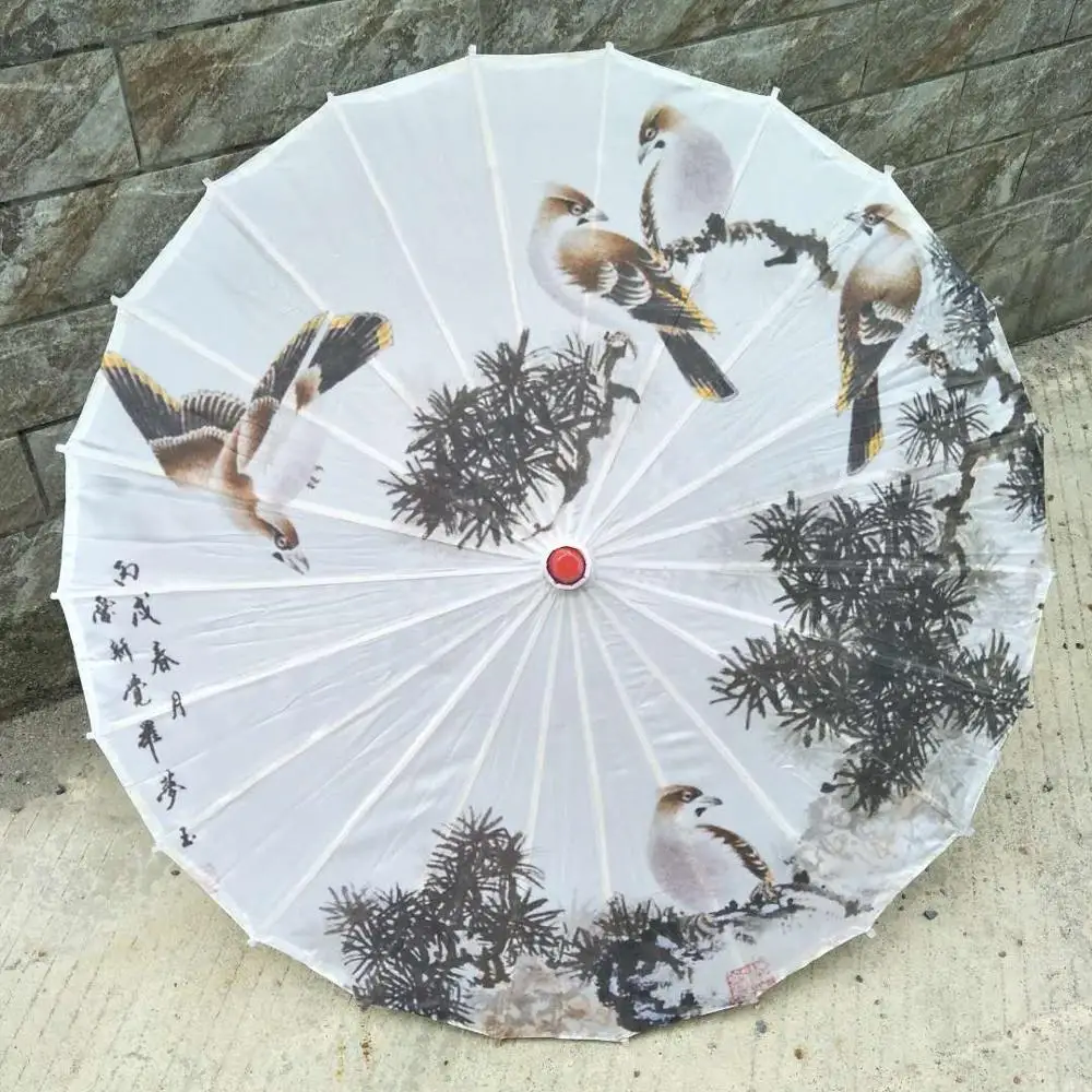Japanese wedding favor gift silk wood umbrella custom Colorful oil paper umbrella flower straight bamboo frame oilpaper parasol