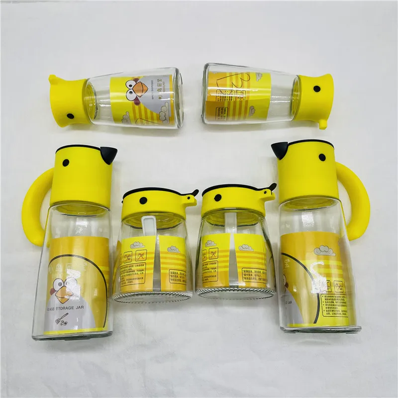 Wholesale High QualityGlass set seasoning jar   Little Bird Kitchen 6 Pieces Cooking Dispenser  Oil and vinegar bottle dispenser