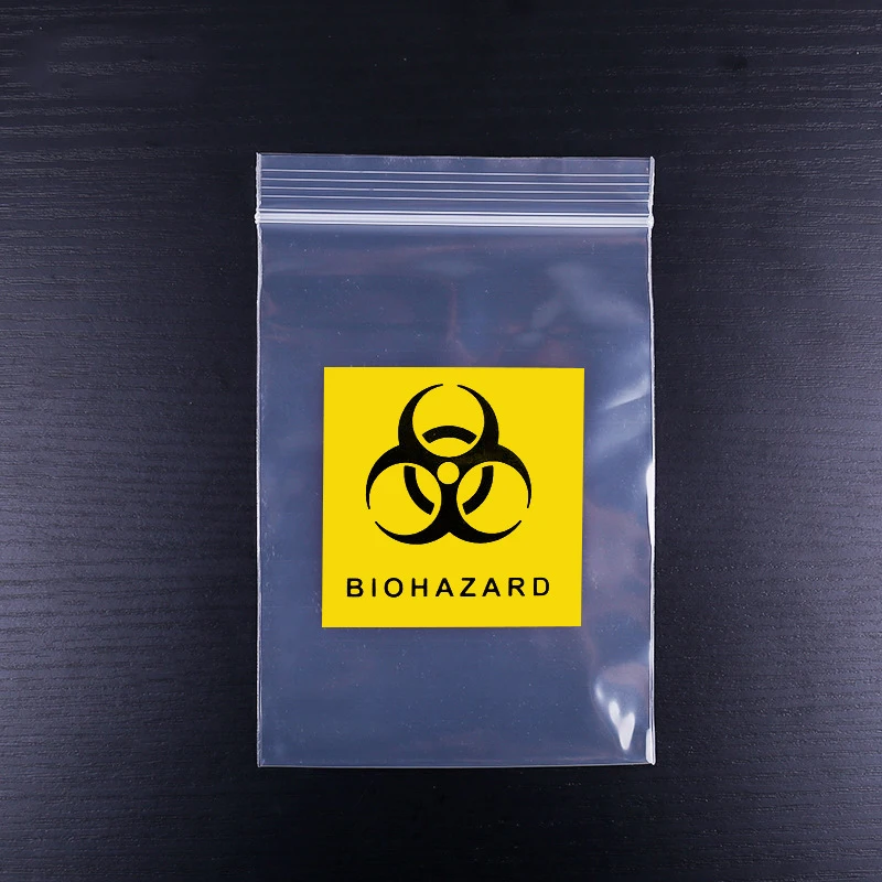 Medical Lab PE Plastic Bag Zip Lock Polybag Biohazard Specimen Bag
