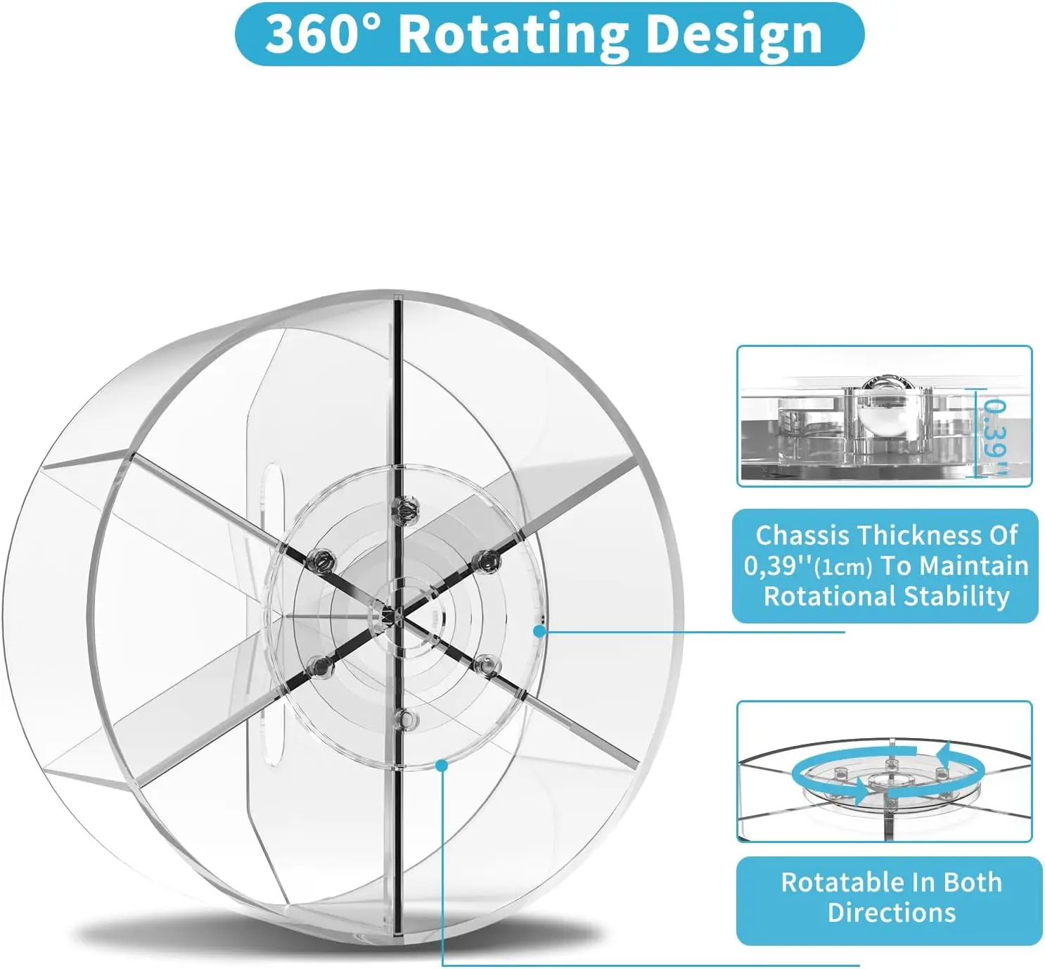 Acrylic Pen Holder Pencil Organizer 360-Degree Rotating Crayon Holder for Kids Marker Holder Caddy Organizer