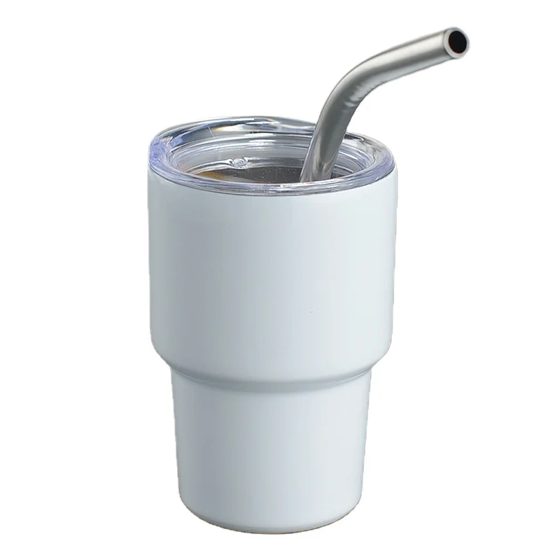 2oz 3oz Mini mixed color sublimation stainless steel shot glass drinking Tumbler cup with lid and straw for Whiskey,Vodka,Spirit