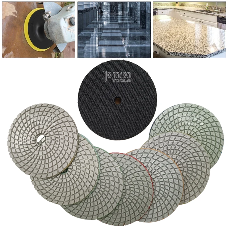 4Inch Diamond Polishing Pad Wet Dry Marble Floor Polishing Pads for Granite Marble Natural and Artificial Stone