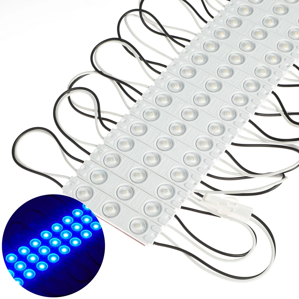 AC 110V 220V Blue LED module Light SMD 2835 3 LED Module with Lens for Letter Sign Advertising Billboard signs