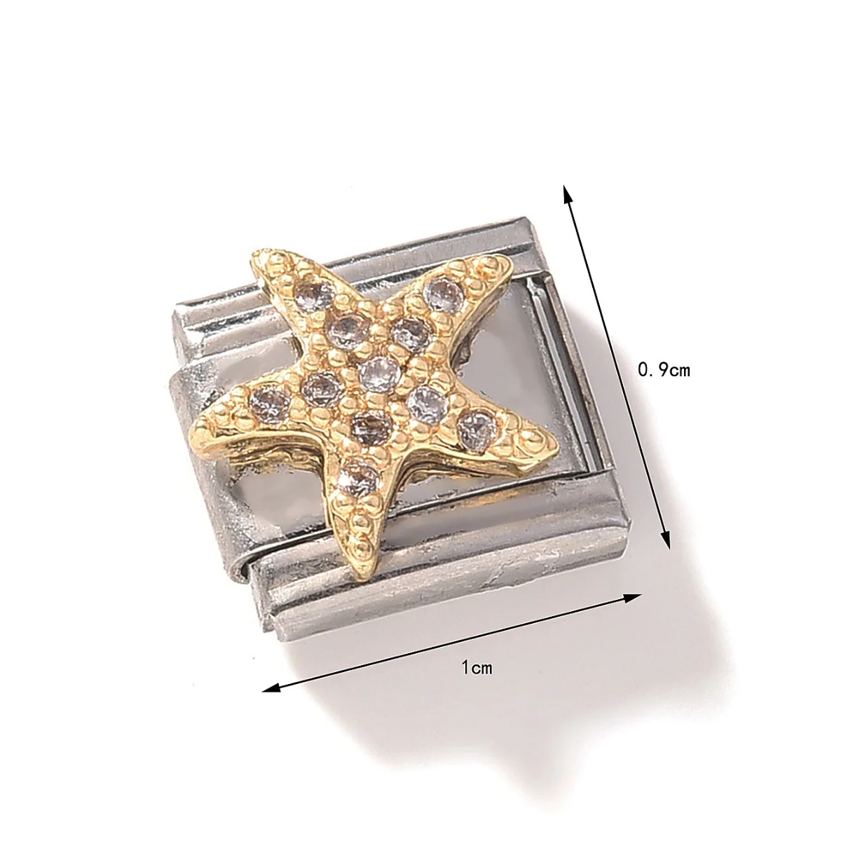 2 Tone Plating Mixed Styles Fashion Wholesale Stainless Steel Italy charm bracelet diy charms