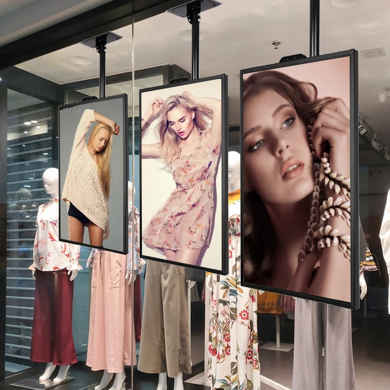 55 inch jewellery shop window display hanging high brightness storefront retail window LCD screen digital signage display