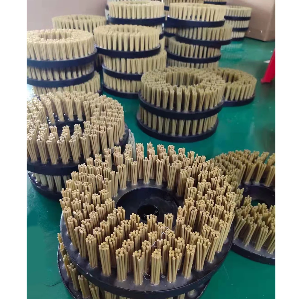 Marble granite terrazzo polishing tools 10 inch round abrasive brushes with diamond and PA612 nylon wires