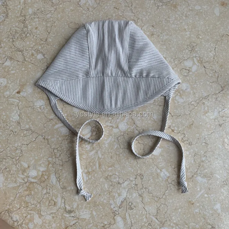 Wholesale Custom Logo Linen Cotton Baby Brim Bonnet Summer Unisex Visor Plain Dyed Baby Brim Hat
