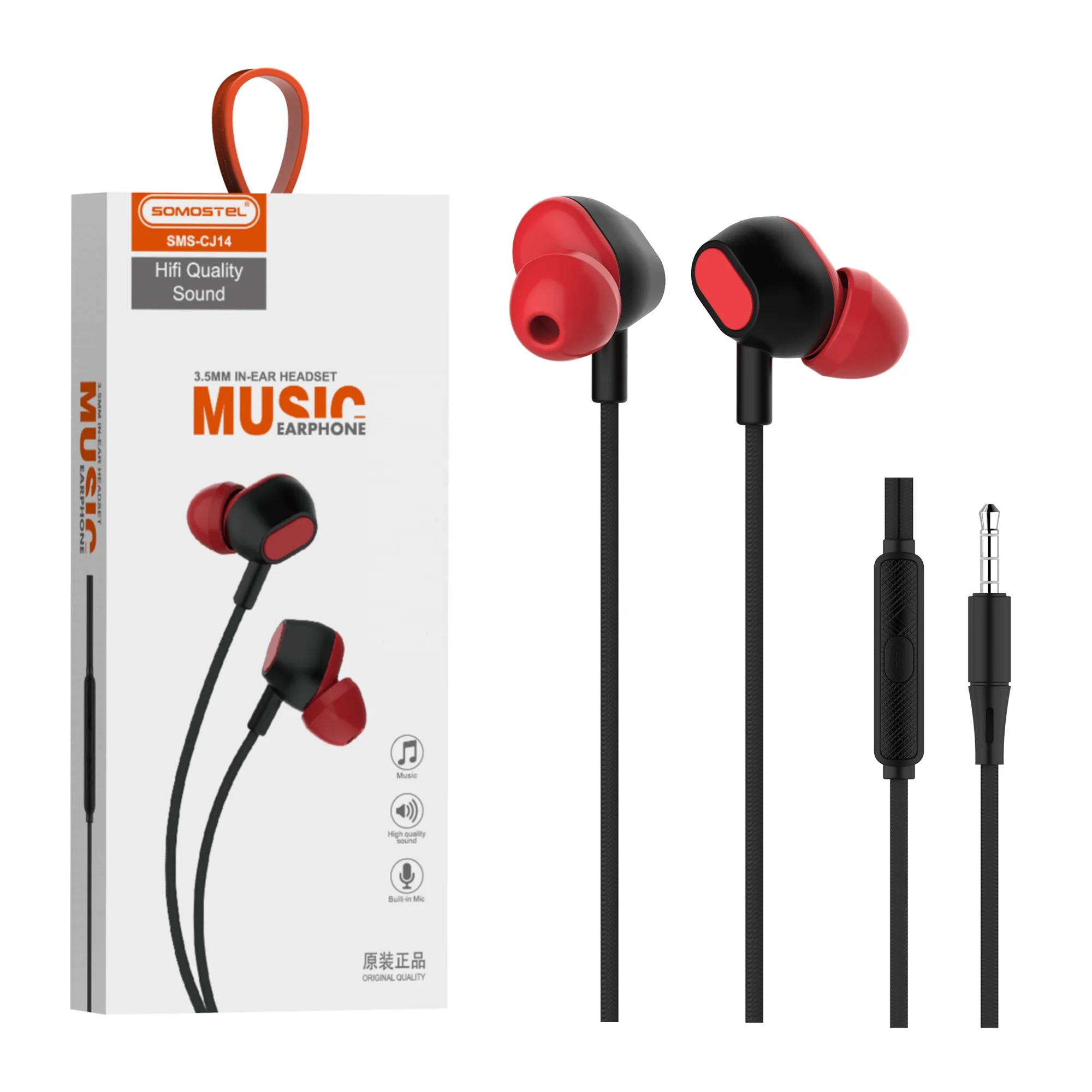 SOMOSTEL Lightly In Ear Earphone Bass Subwoofer Stereo Wired Earphones Mic Sport Running Earbuds For Samsung Iphone Earphone