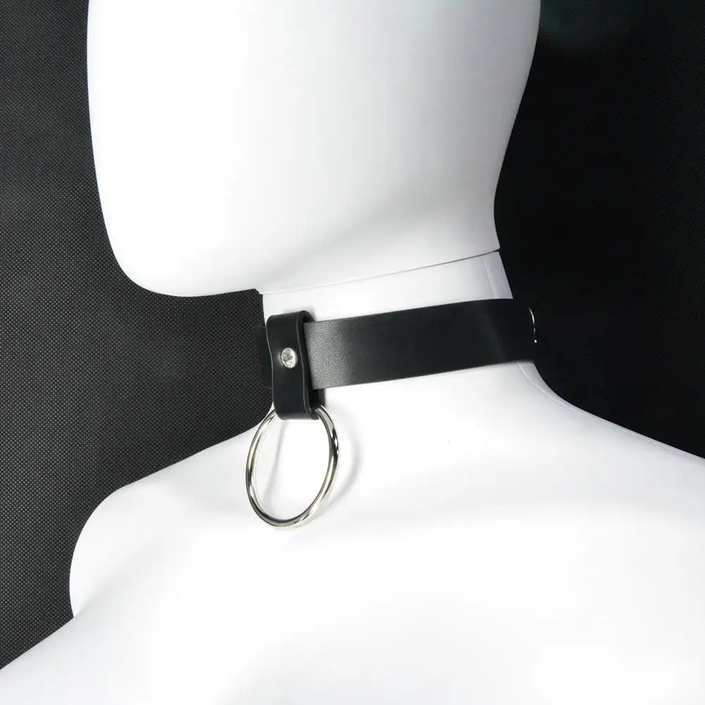 
RTS Fashion Sexy Necklace Lady Punk Leather Gothic necklace Black Pu Metal collar 