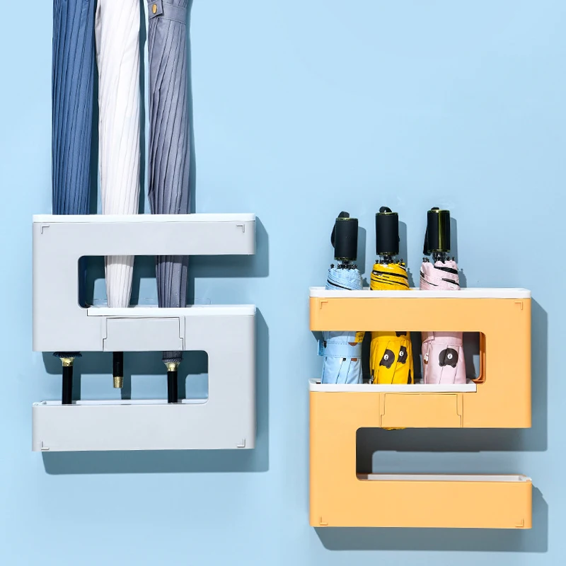 2021 New Creative Umbrellas Storage Rack Household Items Decoration Detachable Wall Mounted Plastic Number Umbrella Stand Holder