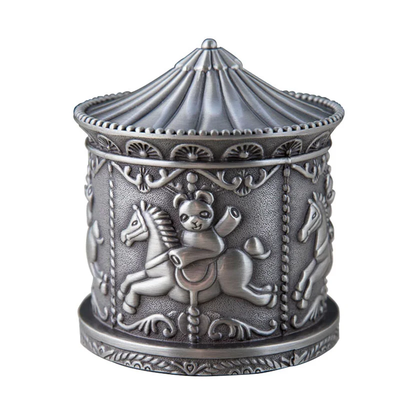 Zinc Alloy Piggy Bank Carousel Metal Crafts Tip Jar Money Box Return Gifts for Kids Birthday
