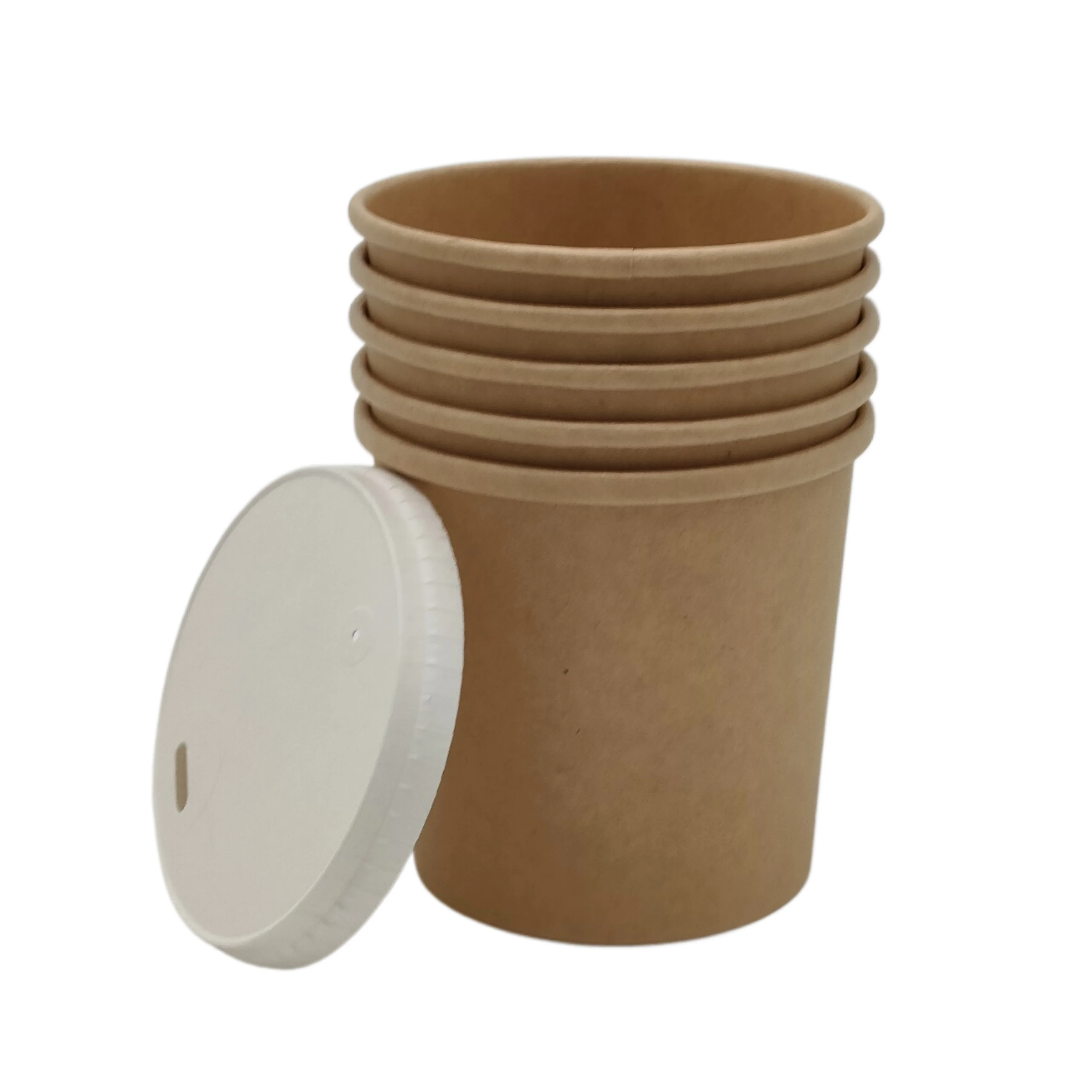 Factory Price Customized 32 OZ Eco-Friendly Kraft Paper Bowl Soup Cups With Plastic Lid Boxes Custom Logo for Noodles