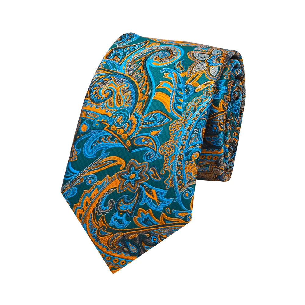 YiLi Microfiber Polyester Woven Paisley Floral Jacquard Tie