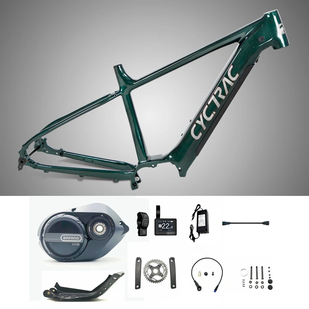 New Arrival Twitter Ebike Frame CYC-EM5 Mid Motor Electric Bicycle Frames 29er Alu Alloy eMTB Frame with Battery and motor kits