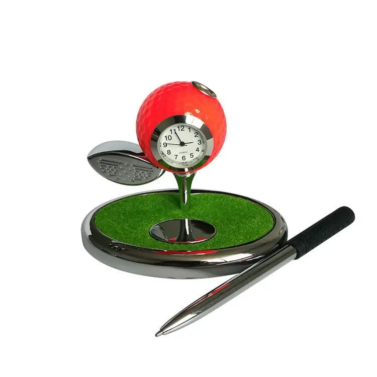 New Design Golf Stuff Pen Holder Mini Desktop Golf Ball Pen Stand