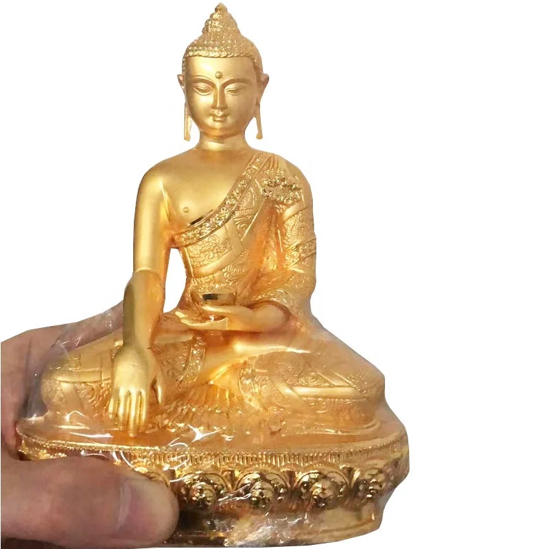 Tibetan Buddhist Statue metal Bell Meditation Worship Dorje Tinsha Gold Sculpture Buddha Statue