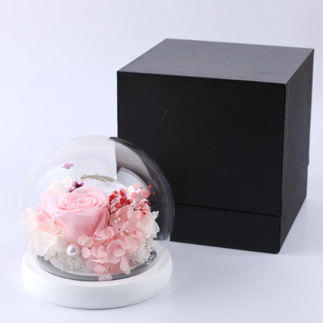 
Immortal flower love preservation eternal rose head long lasting stem preserved roses In glass box gift dome 2021 