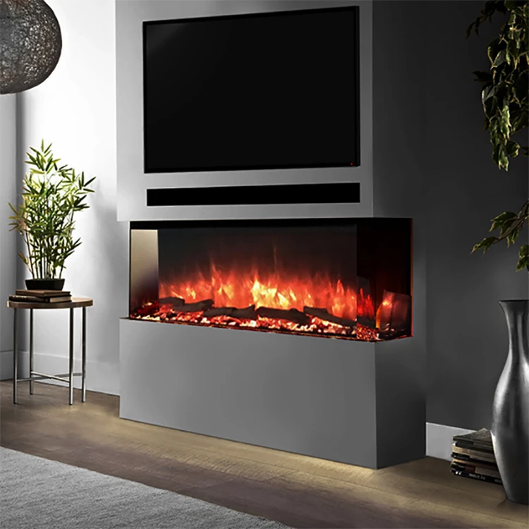 Modern Electric Fireplace Built In Heater Insert Electric Fire Place With 7 Flame Colors