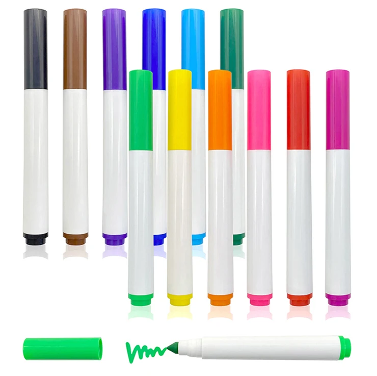 supplier customized brand 12 colors water-based water color pen washable 7 mm jumbo tip watercolor marker with logo