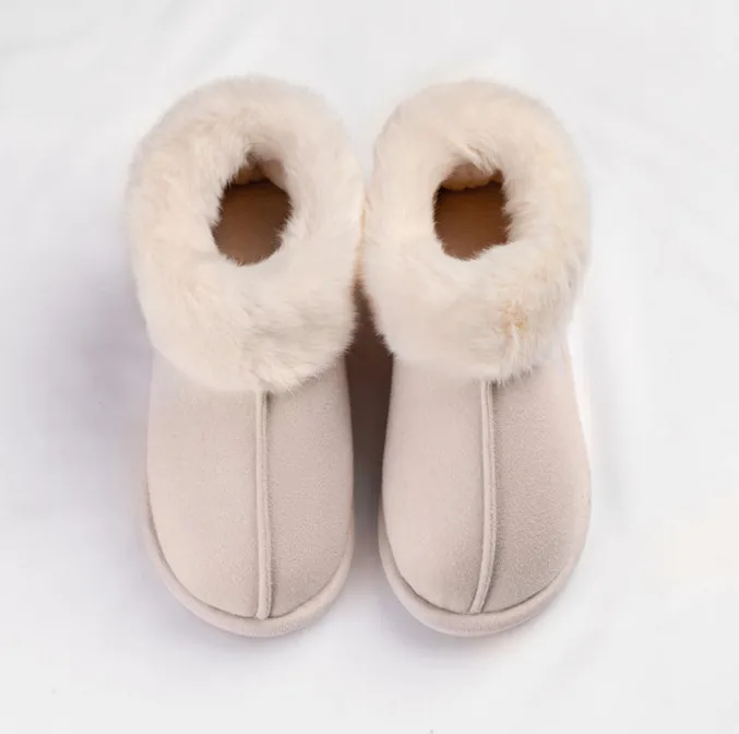 Wholesale Fluffy Cozy fuzzy soft plush Indoor Outdoor Warm Fuzzy Comfy House Shoes Fluffy Wide Loafer Slippers