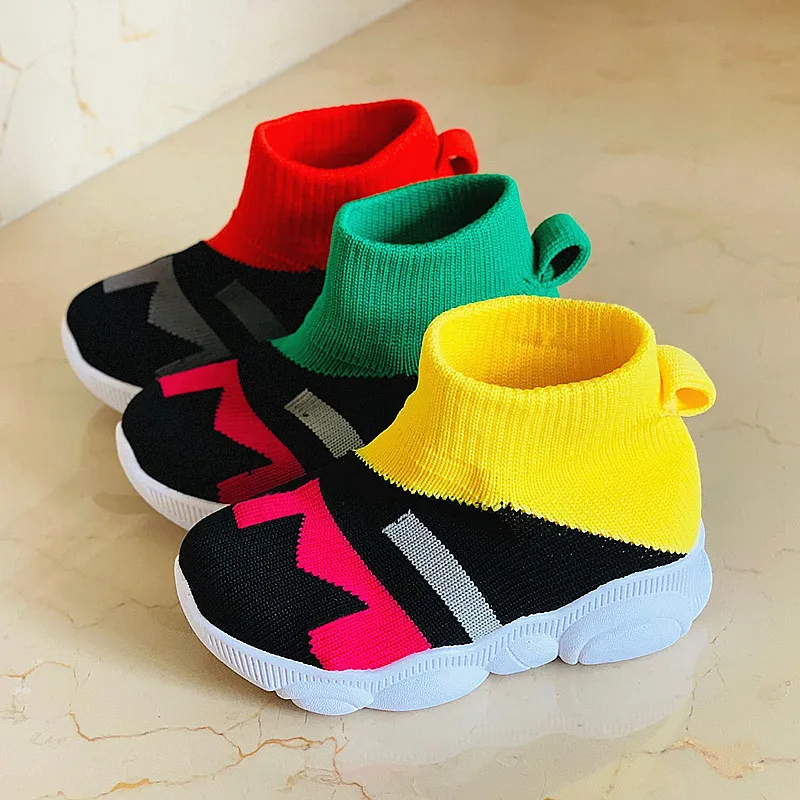 Цветные 2021 тканые детские носки обувь однотонная мягкая подошва дышащая детская обувь