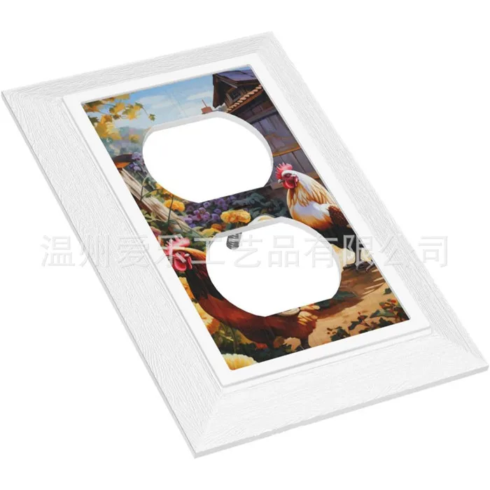 Single 1 2 3 Gang Outlet disjunctor on-off Outlet Printed Design Wall Plate Panel Toggle US Standard Socket Switch Accessories