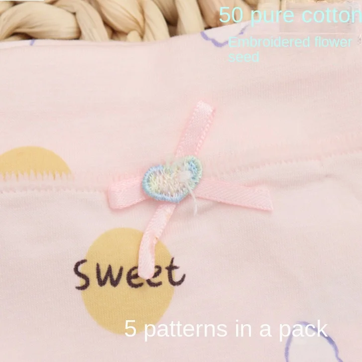 Wholesale Cotton Girl Boxer Medium Children Female Baby Women Solid Print Organic Kid Small Cotton  Child Underwear