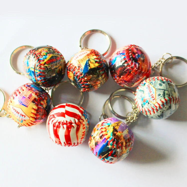 wholesales custom promotional pendant sports souvenir simulation baseball keychain