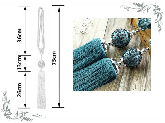 Exquisite plum curtain strap hanging ball European tassel hanging ball curtain buckle curtain rope strap