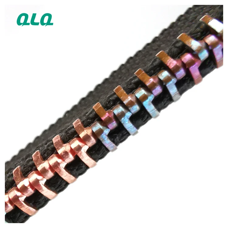 
QLQ High Quality Long Chain No 5 Rainbow Teeth Nylon Zipper With Metal Slider 