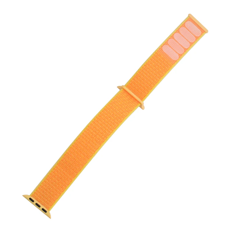 Vibrant Orange Elastic Nylon Watch Strap Hook And Loop Fasteners For Apple Watch