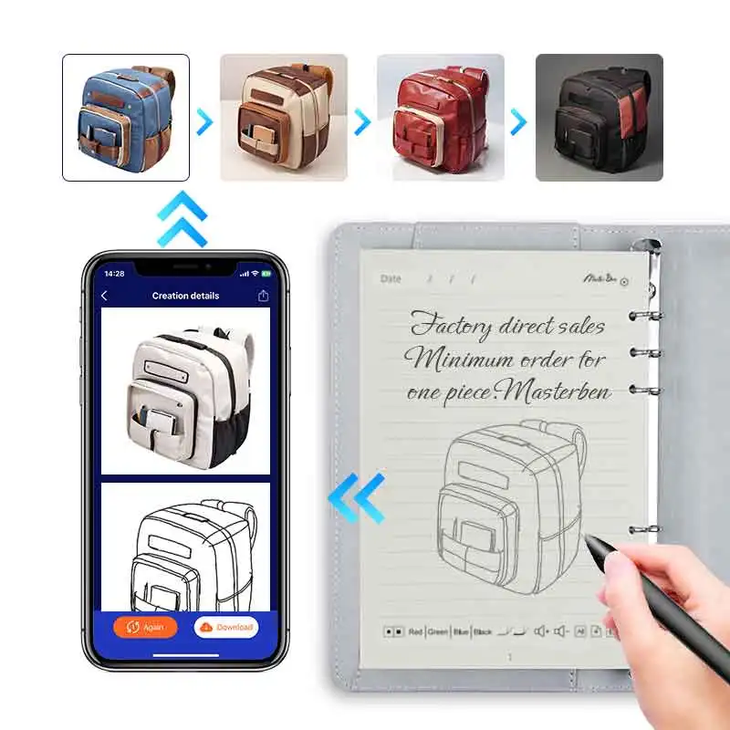 Custom Notebook Diary Notebook Leather Notebook Smart Pen  For Design Write With USB Flash Drive  Fingerprint Lock  APP