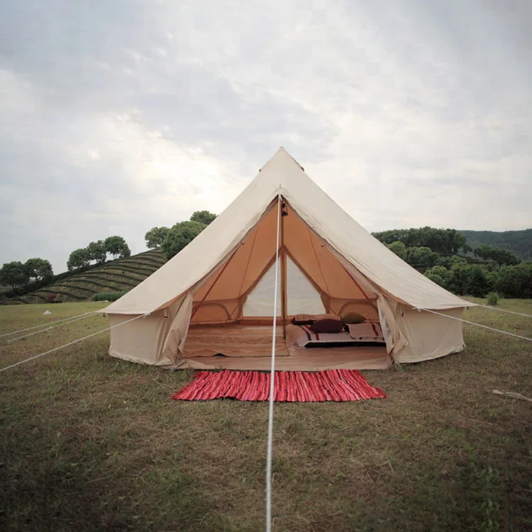 Роскошные водонепроницаемые по индивидуальному заказу Сибли Открытый 5 м эконом-Брезентовая Палатка семейная кемпинговая конусовидный навес для продажи